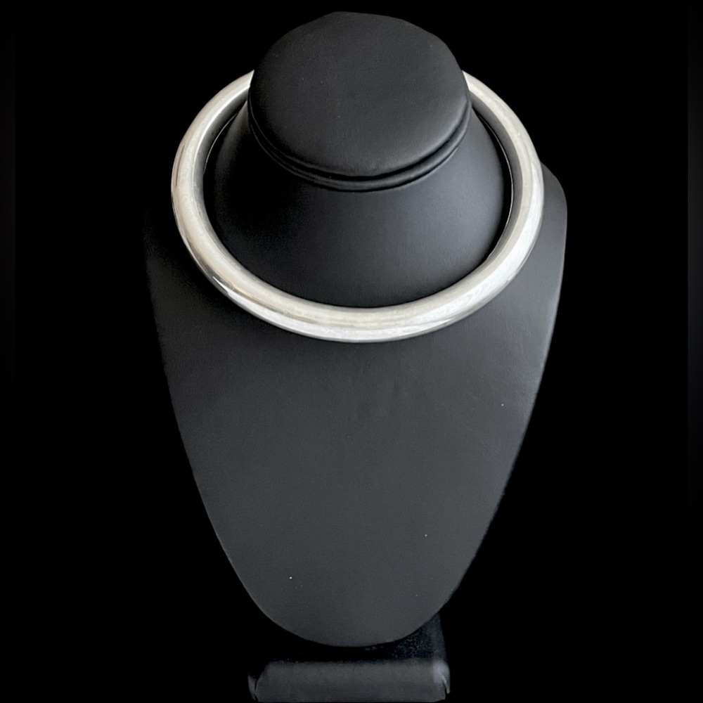 Vintage sterling silver thick torque choker necklace - Picture 8 of 13